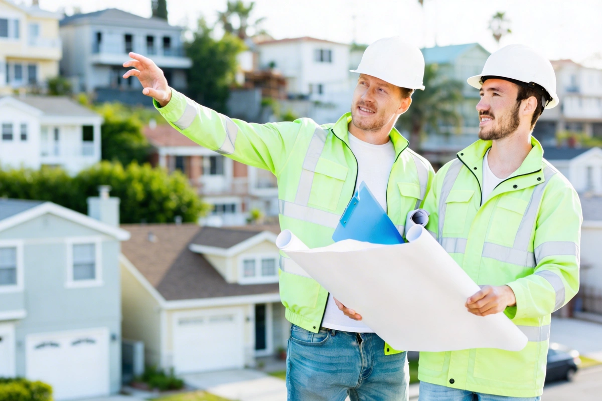 ADU Now LA architects reviewing accessory dwelling unit plans for a Los Angeles property